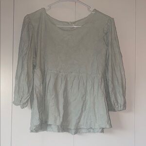 Anthropologie Green Peplum Blouse